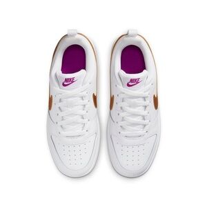 Nike Kids (GS) Court Borough Low 2 SE White Metallic Copper Sneakers 6.5Y